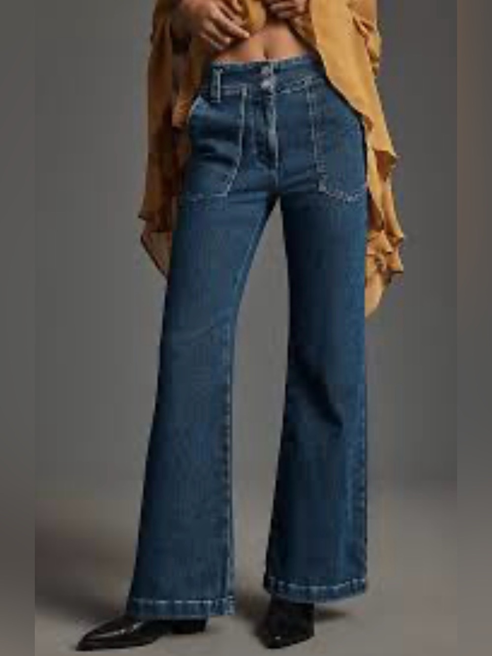 Maeve by Anthropologie The Naomi High-Rise Flared Wide-Leg Jeans size 30 - Picture 2 of 13